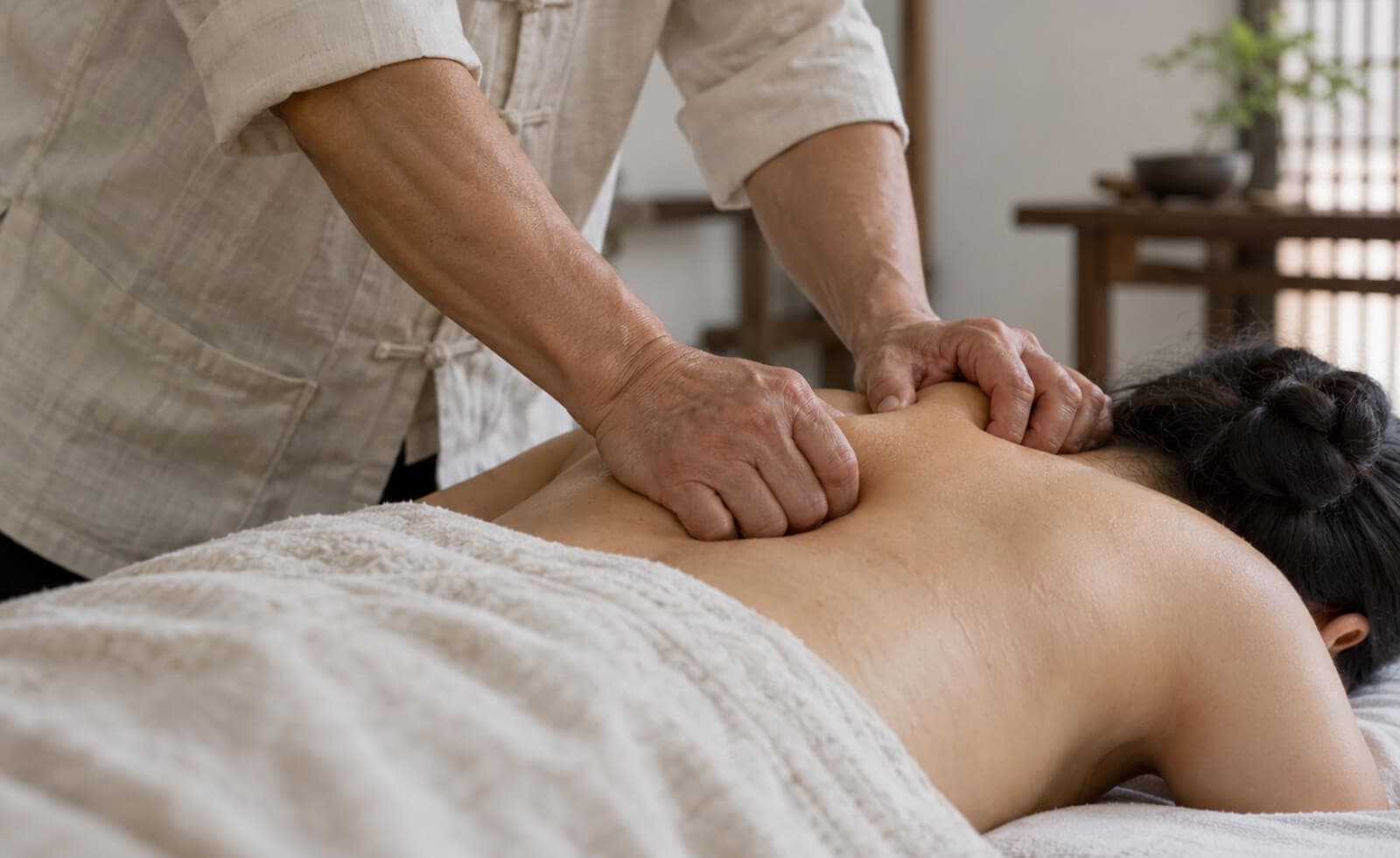 Massage Tui Na du haut du dos et des épaules chez 7 Sources